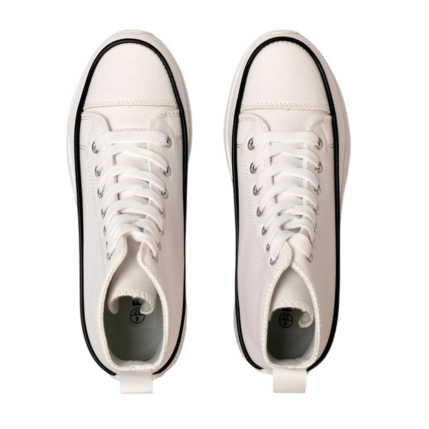 White - Side - Firetrap Womens-Ladies Platform High Top Trainers