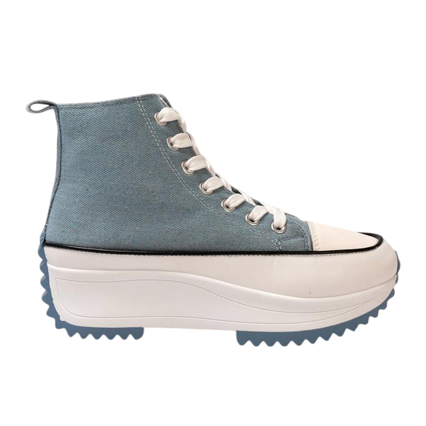 Blue - Front - Firetrap Womens-Ladies Platform High Top Trainers