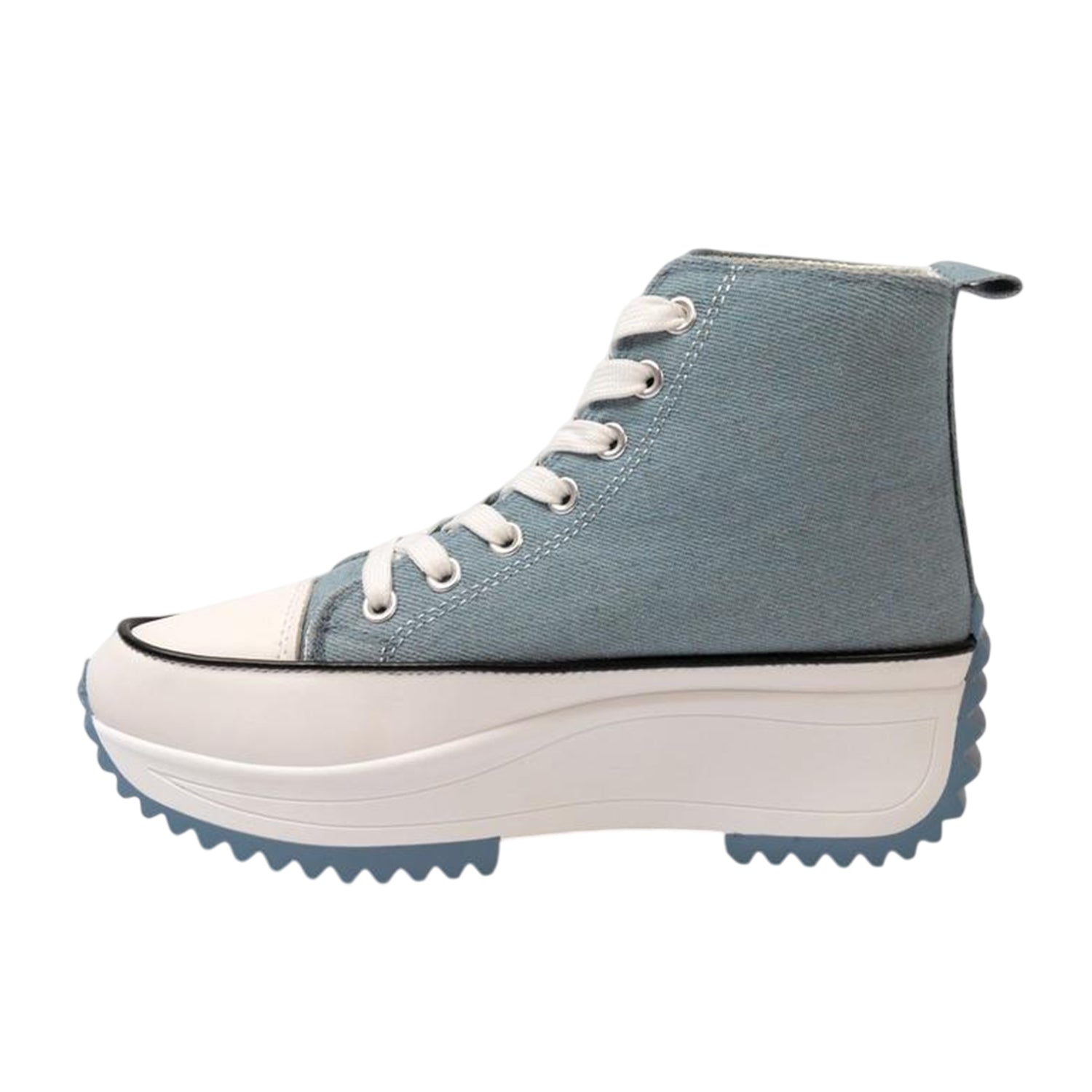 Blue - Back - Firetrap Womens-Ladies Platform High Top Trainers