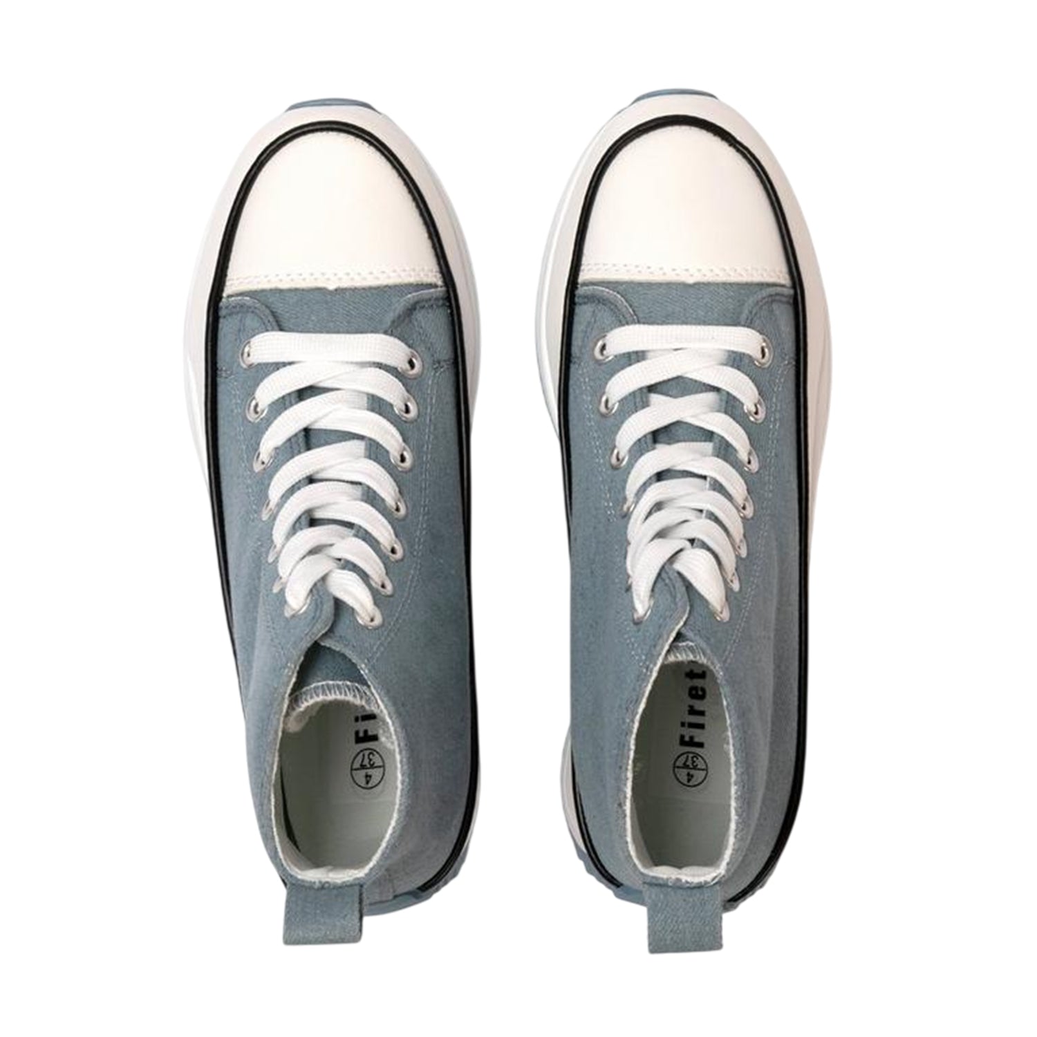 Blue - Side - Firetrap Womens-Ladies Platform High Top Trainers
