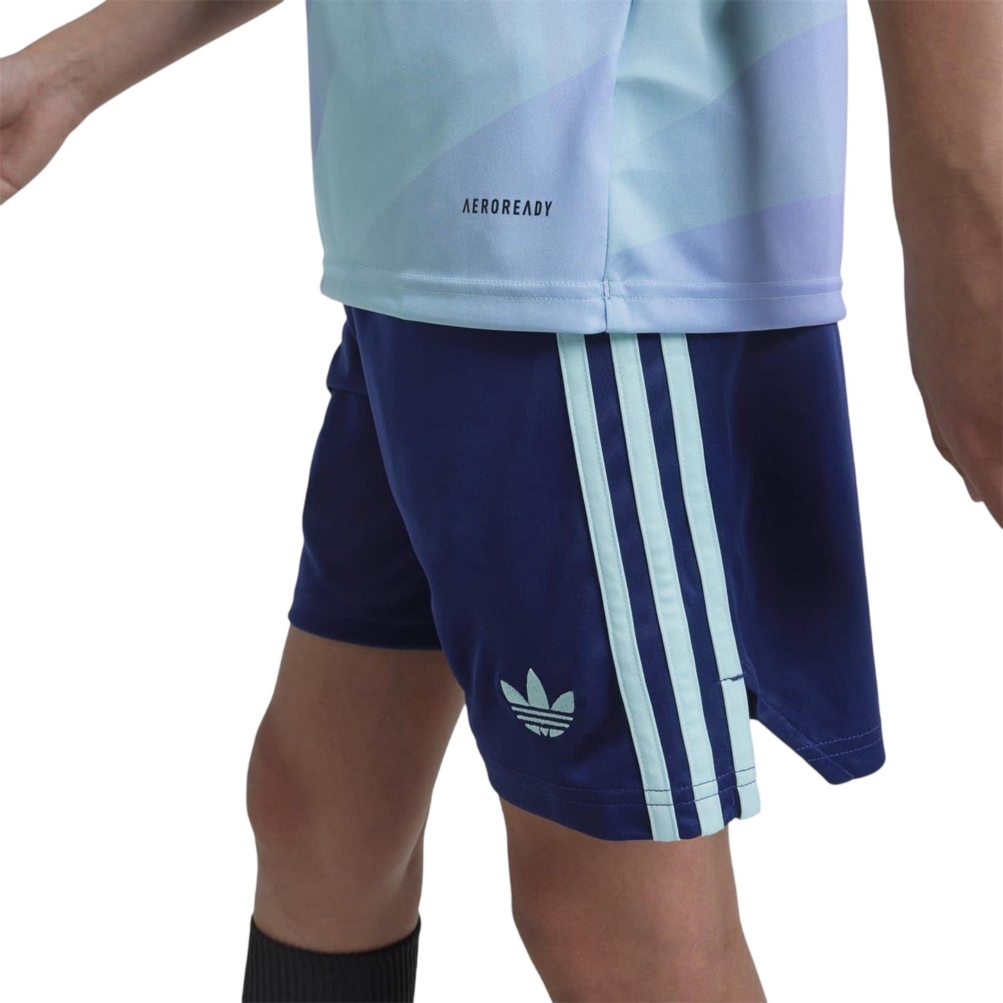 Blue - Side - Adidas Childrens-Kids Third Arsenal FC Football Shorts