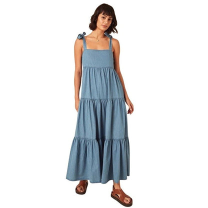 Blue - Front - Nobody´s Child Womens-Ladies Iris Square Neck Sleeveless Maxi Dress