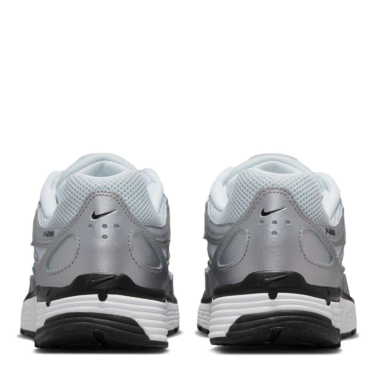 White-Silver - Lifestyle - Nike Womens-Ladies P-6000 Leather Chunky Sole Trainers