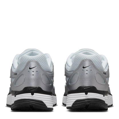 White-Silver - Lifestyle - Nike Womens-Ladies P-6000 Leather Chunky Sole Trainers