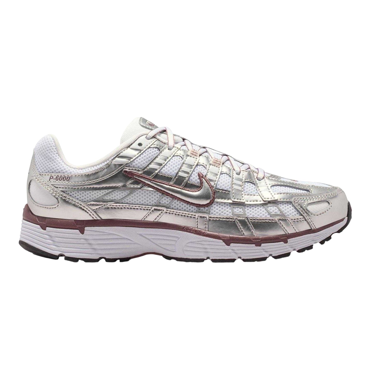 Silver - Front - Nike Womens-Ladies P-6000 Leather Chunky Sole Trainers