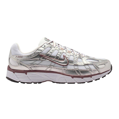 Silver - Front - Nike Womens-Ladies P-6000 Leather Chunky Sole Trainers