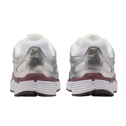 Silver - Back - Nike Womens-Ladies P-6000 Leather Chunky Sole Trainers