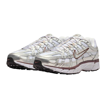 Silver - Side - Nike Womens-Ladies P-6000 Leather Chunky Sole Trainers