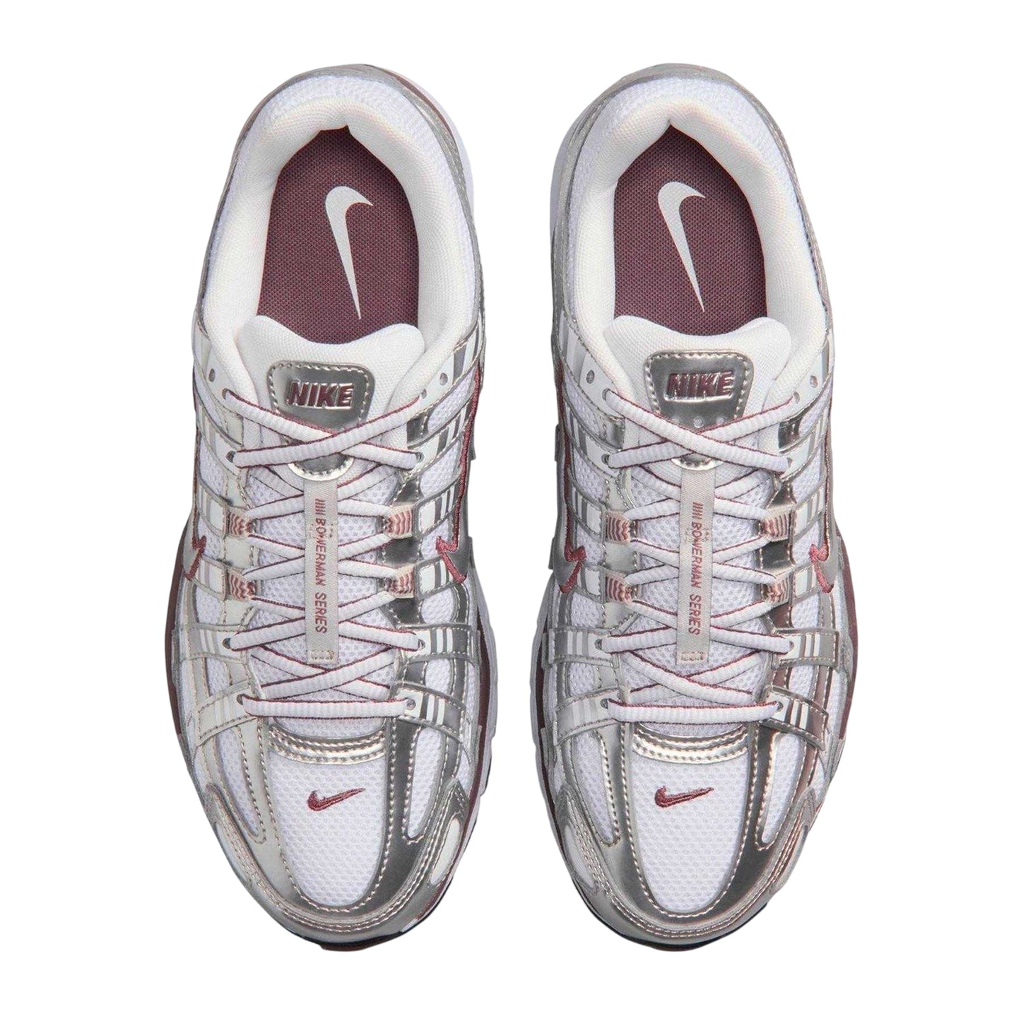 Silver - Lifestyle - Nike Womens-Ladies P-6000 Leather Chunky Sole Trainers