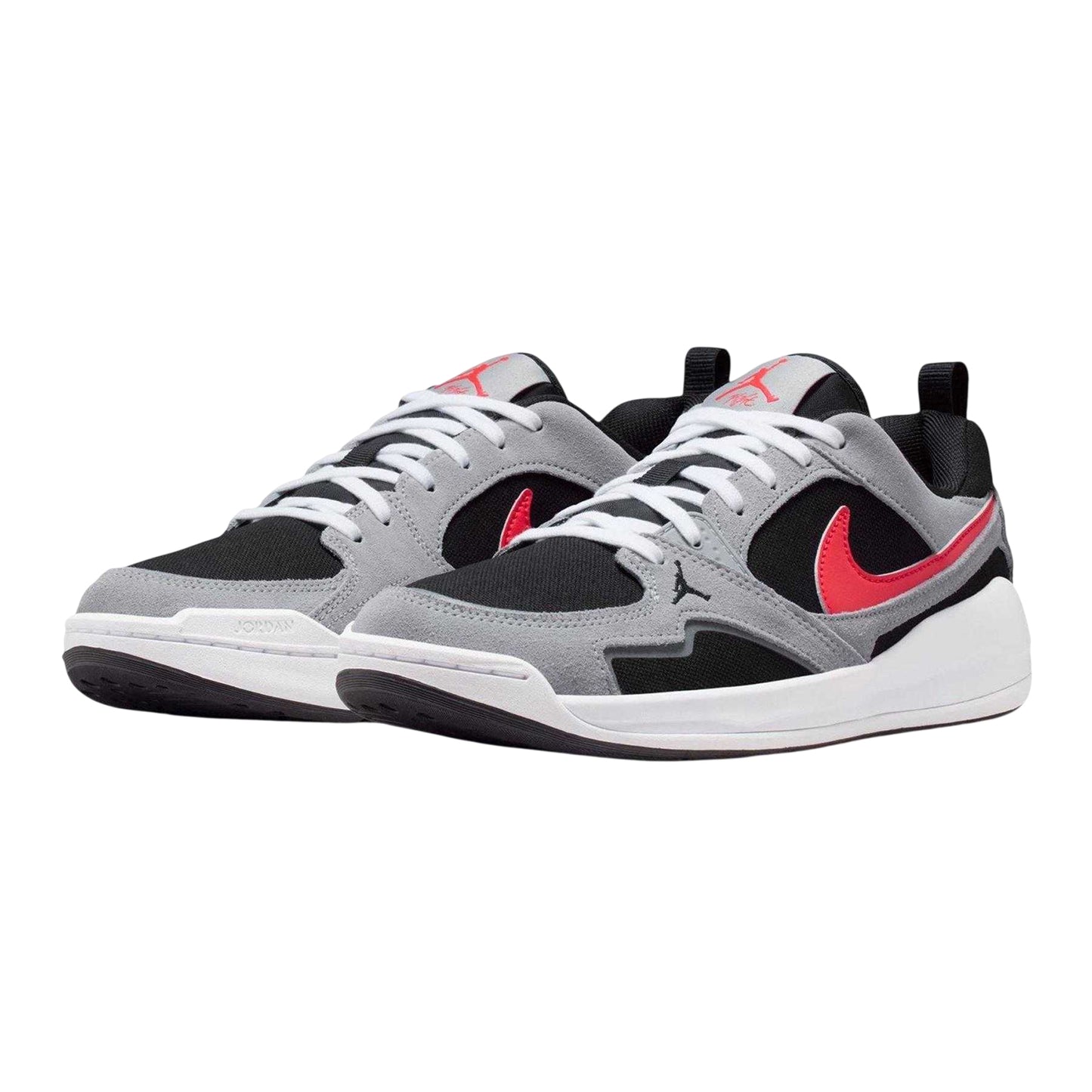 Black-Red-Grey - Side - Air Mens CMFT Era Leather Basketball Shoes