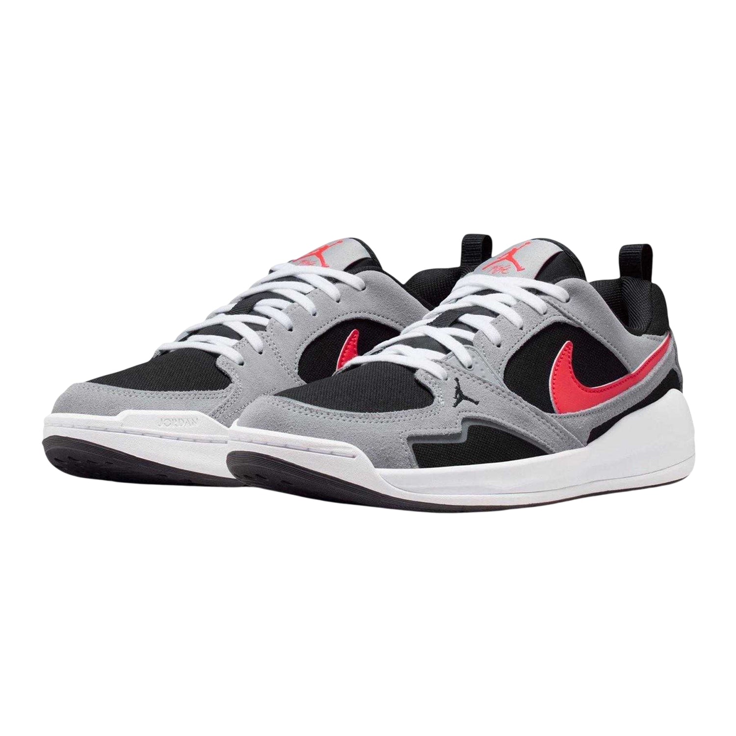 Black-Red-Grey - Side - Air Mens CMFT Era Leather Basketball Shoes