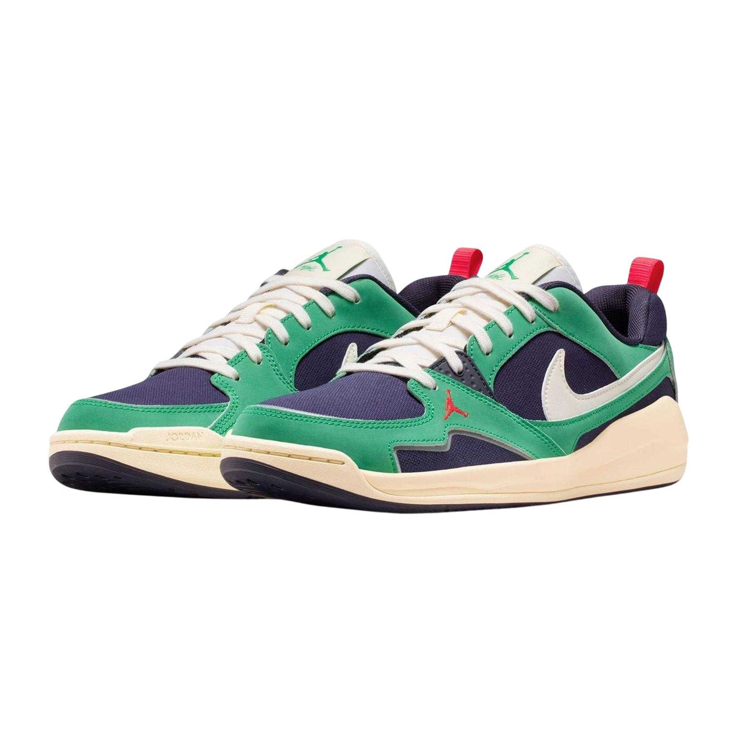 Navy-Green - Side - Air Mens CMFT Era Leather Basketball Shoes