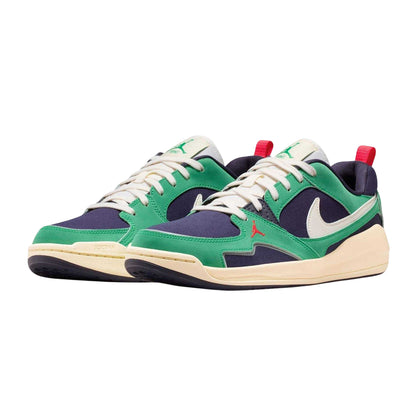 Navy-Green - Side - Air Mens CMFT Era Leather Basketball Shoes