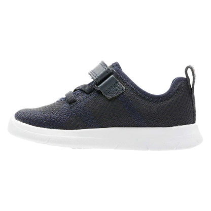 Navy - Back - Clarks Baby Ath Flux Flat Trainers