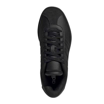 Black - Lifestyle - Adidas Girls Court Bold 3 Stripes Leather Platform Trainers