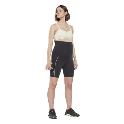 Black - Pack Shot - Reebok Womens-Ladies Lux Maternity Biker Shorts