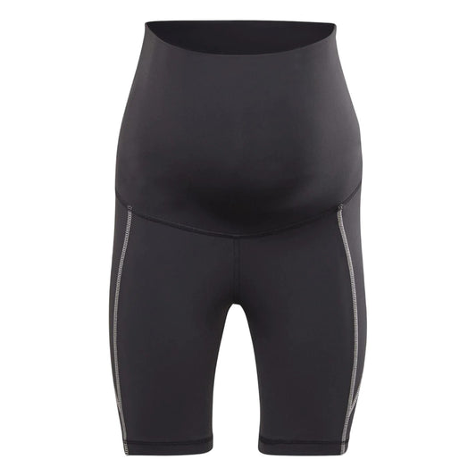 Black - Front - Reebok Womens-Ladies Lux Maternity Biker Shorts