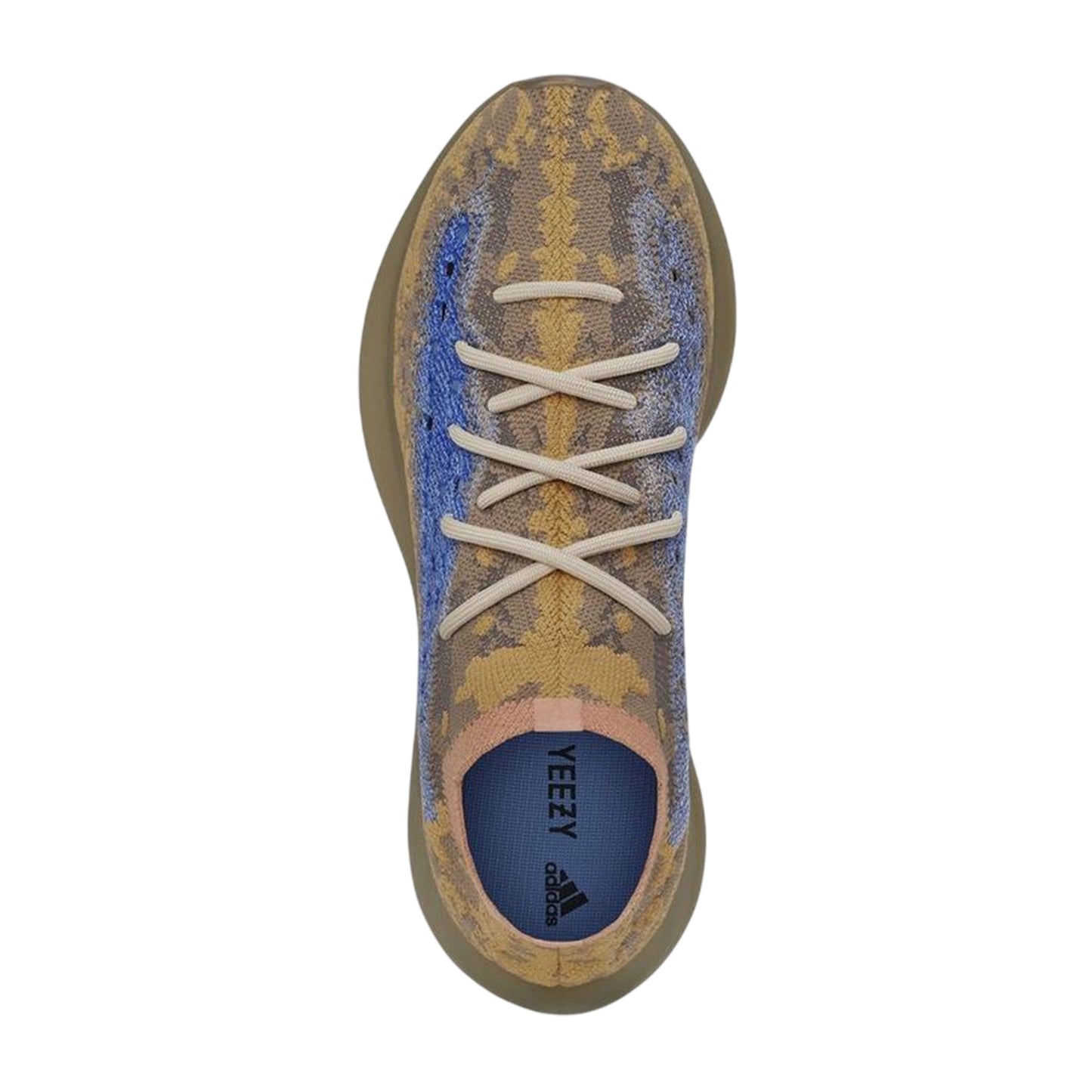Blue-Oat - Side - Yeezy Childrens-Kids Boost 380 Trainers