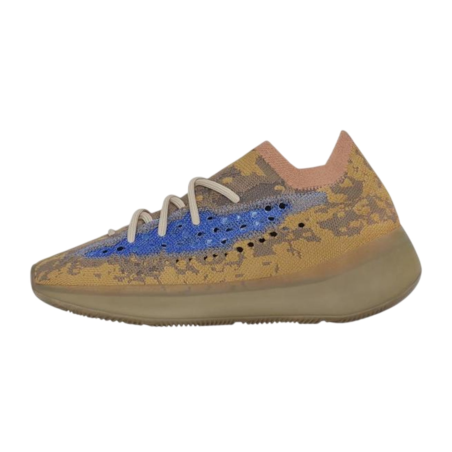 Blue-Oat - Back - Yeezy Childrens-Kids Boost 380 Trainers