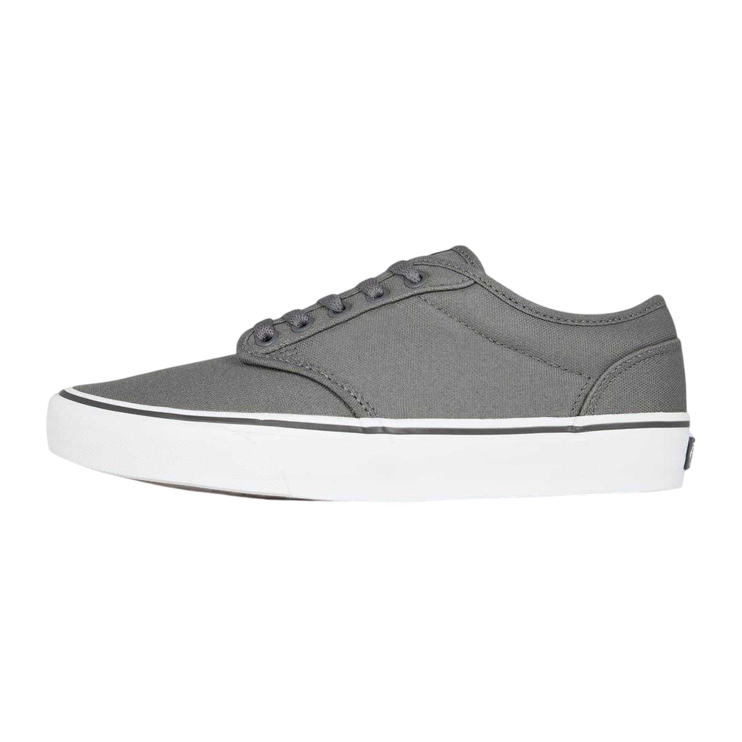 Pewter-White - Side - Vans Mens Atwood Canvas Trainers