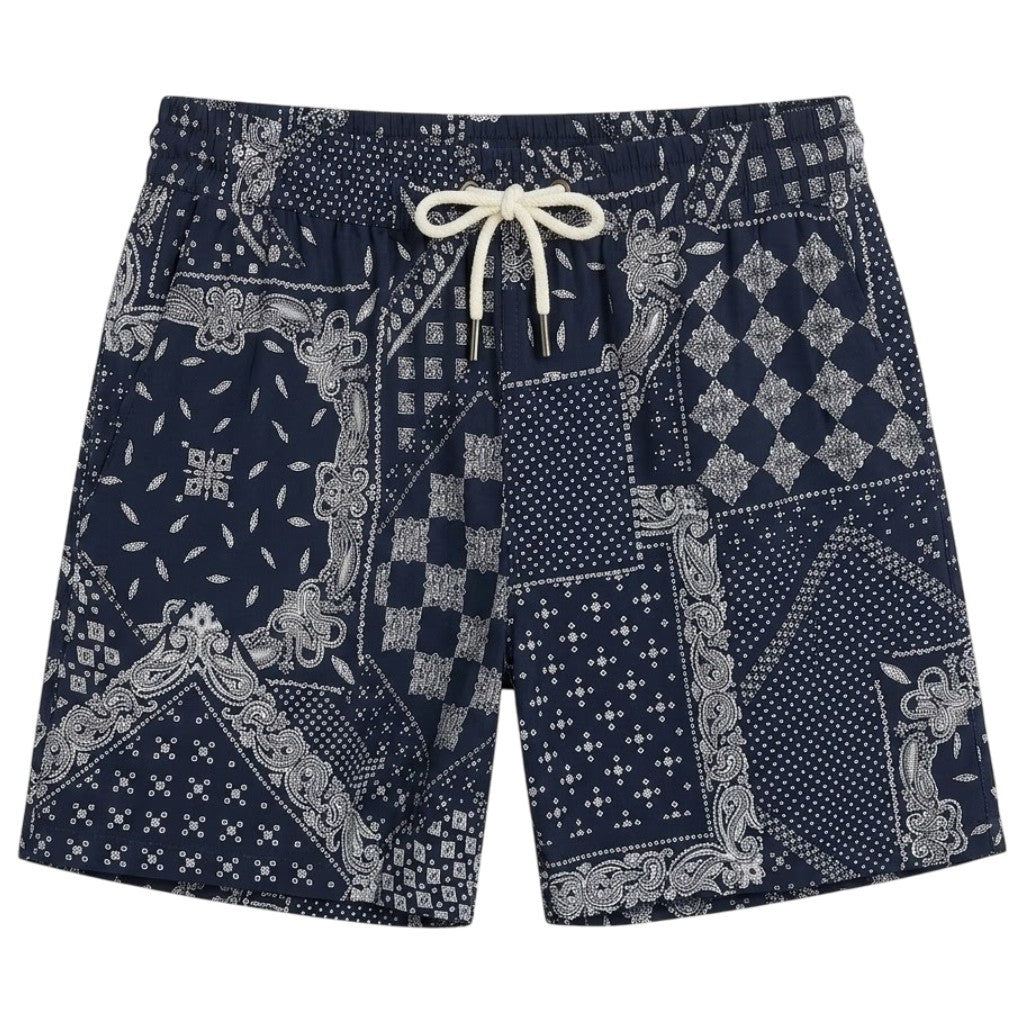 Navy - Front - Another Influence Mens Bandana Print Shorts