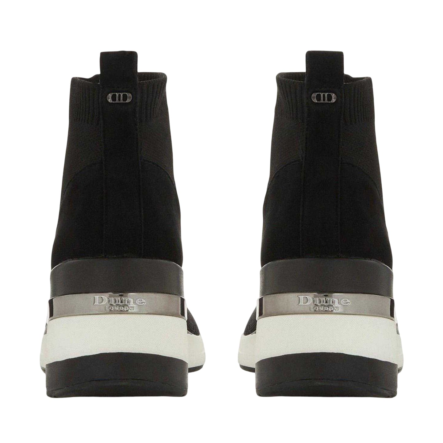 Black - Back - Dune London Womens-Ladies Engel Suede Wedge Trainers