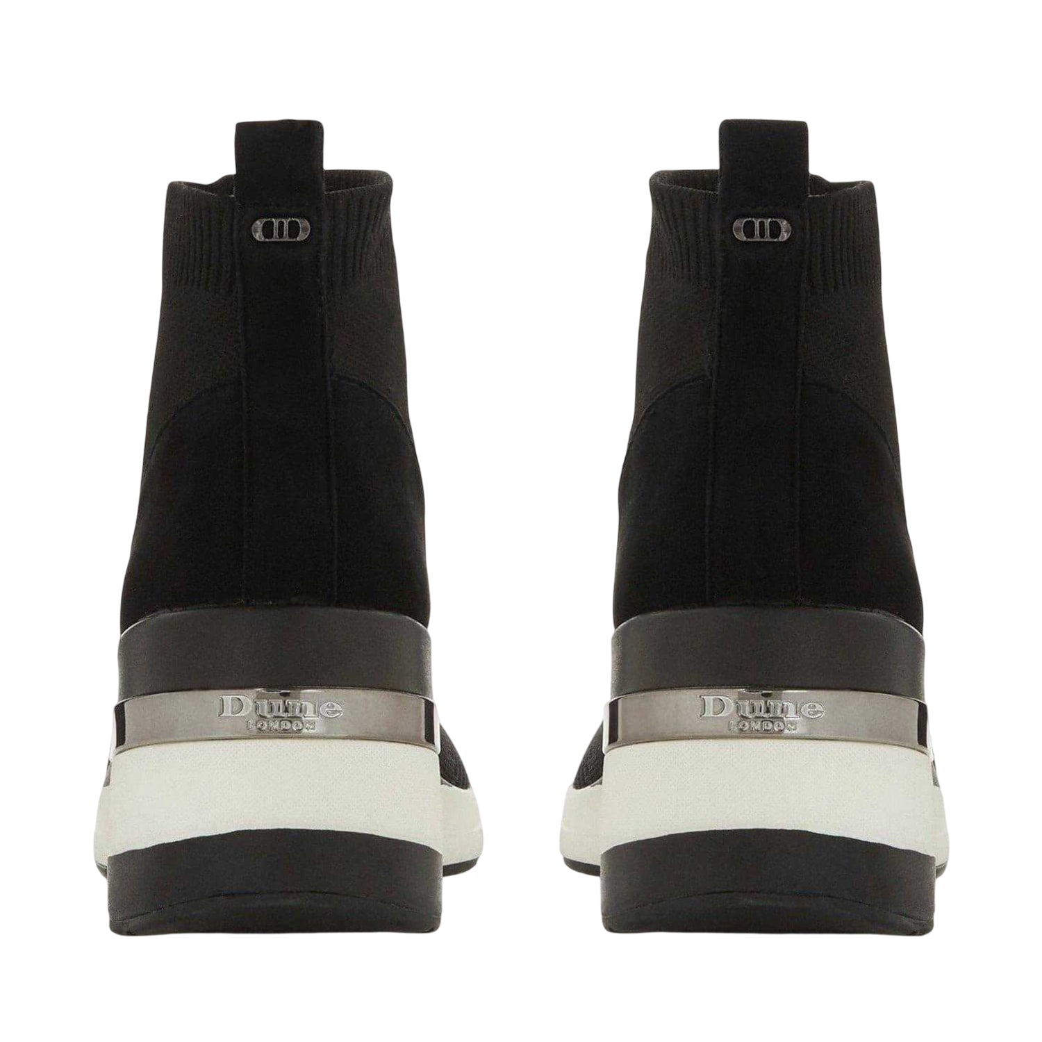 Black - Back - Dune London Womens-Ladies Engel Suede Wedge Trainers