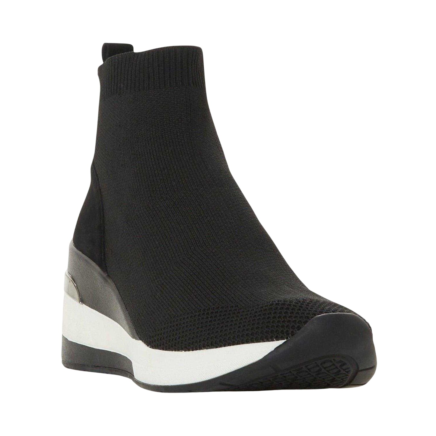 Black - Side - Dune London Womens-Ladies Engel Suede Wedge Trainers