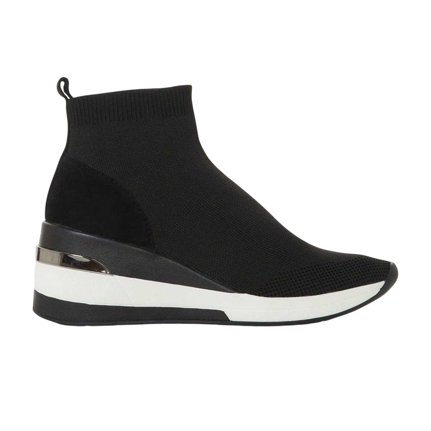 Black - Front - Dune London Womens-Ladies Engel Suede Wedge Trainers