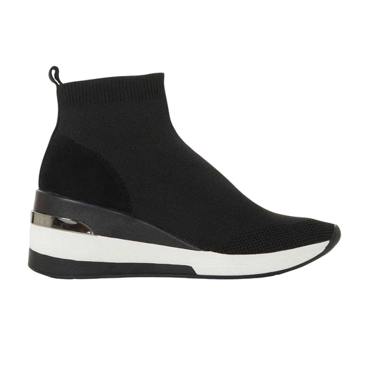 Black - Front - Dune London Womens-Ladies Engel Suede Wedge Trainers