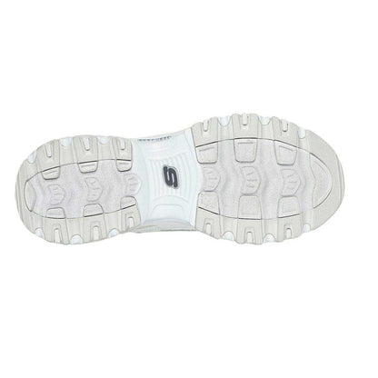 White-Green-Black - Pack Shot - Skechers Womens-Ladies Dlite Chic Leather Chunky Sole Trainers