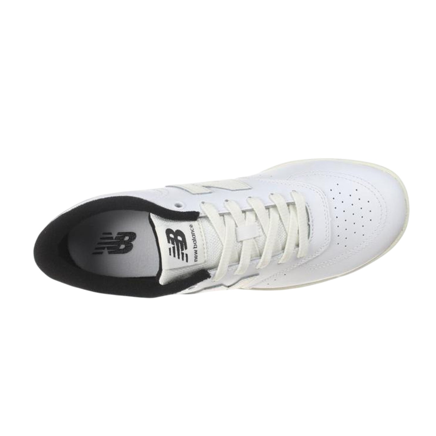 White-Sea Salt White - Side - New Balance Mens 80 Leather Flat Trainers