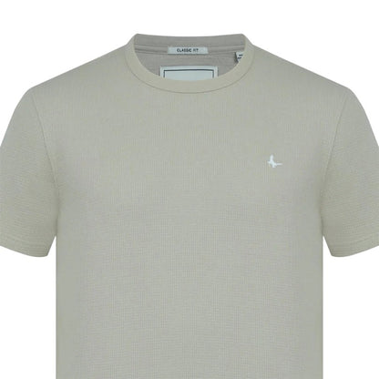 Beige - Side - Jack Wills Mens Sandleford Embroidered Logo T-Shirt