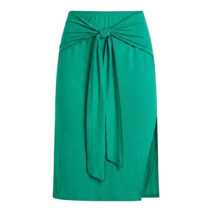Green - Front - Missy Empire Womens-Ladies Linen Midaxi Skirt