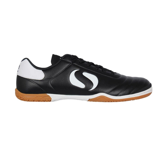 Black-White - Front - Sondico Mens Strike Leather Indoor Football Trainers