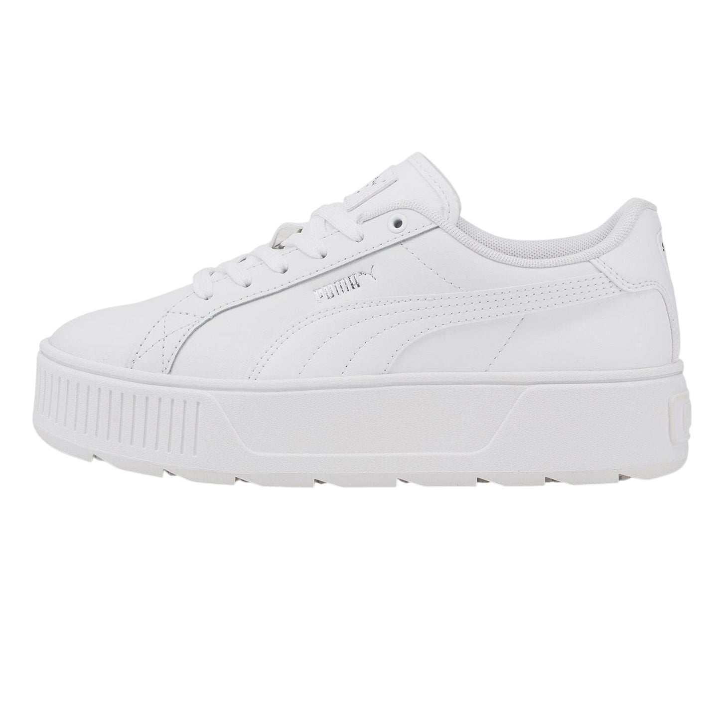 White - Side - Puma Womens-Ladies Karmen Leather Trainers