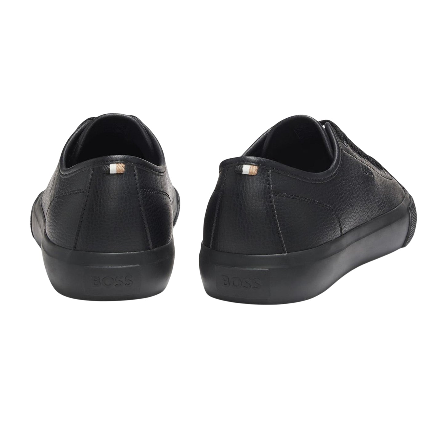 Black - Back - Boss Mens Profile Leather Low Sport Trainers