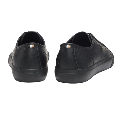 Black - Back - Boss Mens Profile Leather Low Sport Trainers