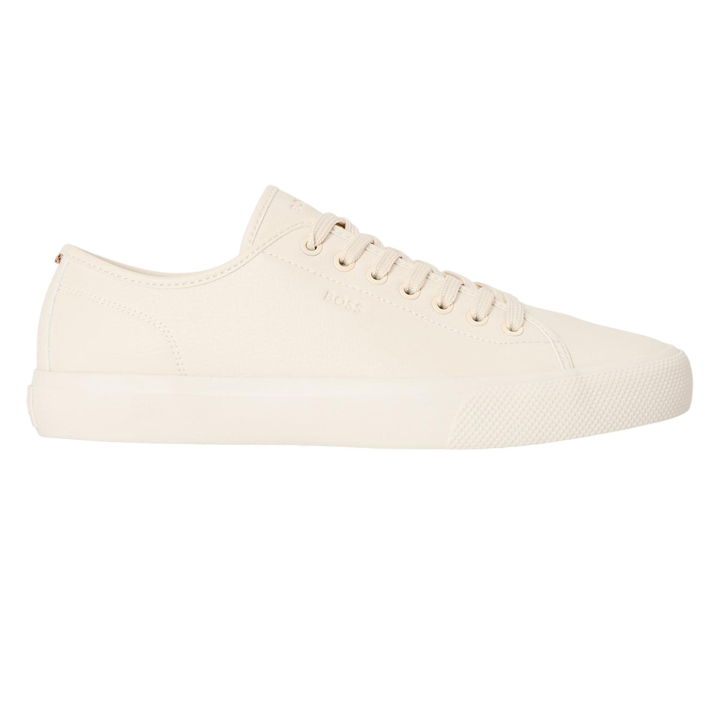 Light Beige - Front - Boss Mens Profile Leather Low Sport Trainers