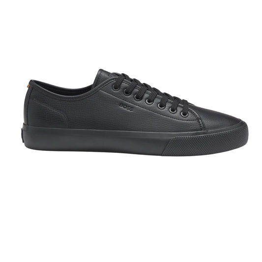 Black - Front - Boss Mens Profile Leather Low Sport Trainers