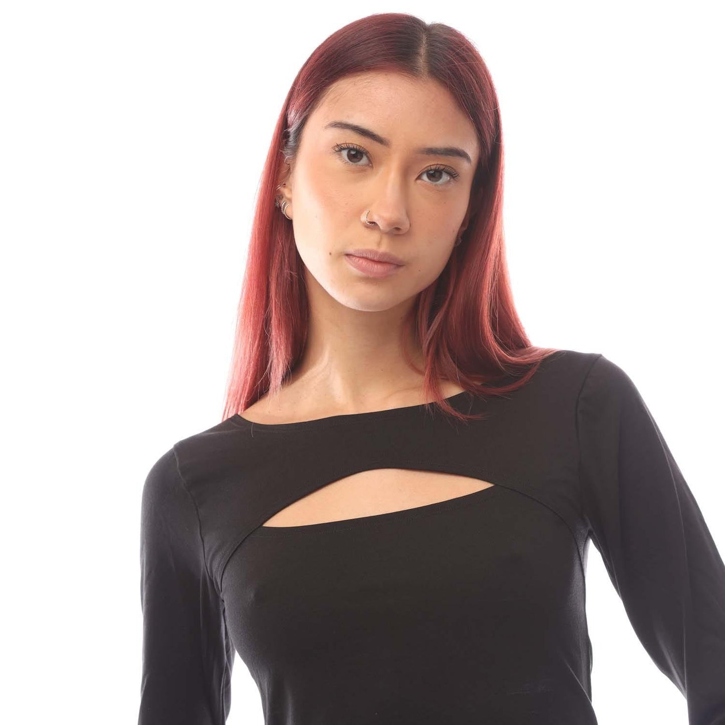 Black - Side - Hugo Womens-Ladies Kat Scoop Lounge Top