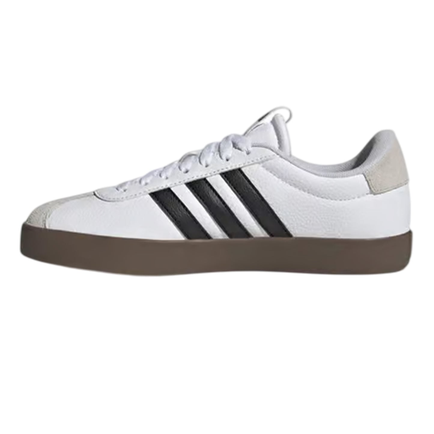 White-Black-Dark Grey-Dark Red - Side - Adidas Mens VL Court 3.0 Retro Suede Shoes