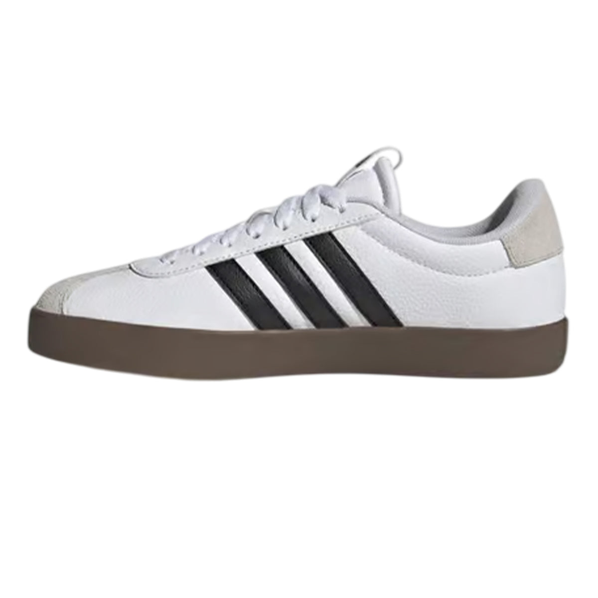 White-Black-Dark Grey-Dark Red - Side - Adidas Mens VL Court 3.0 Retro Suede Shoes