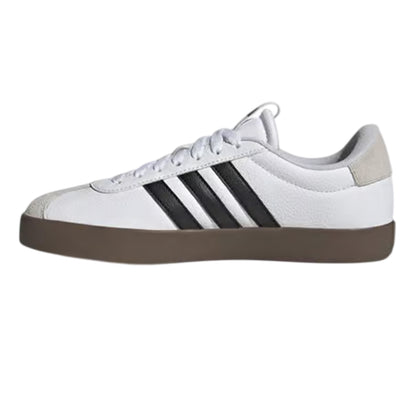 White-Black-Dark Grey-Dark Red - Side - Adidas Mens VL Court 3.0 Retro Suede Shoes