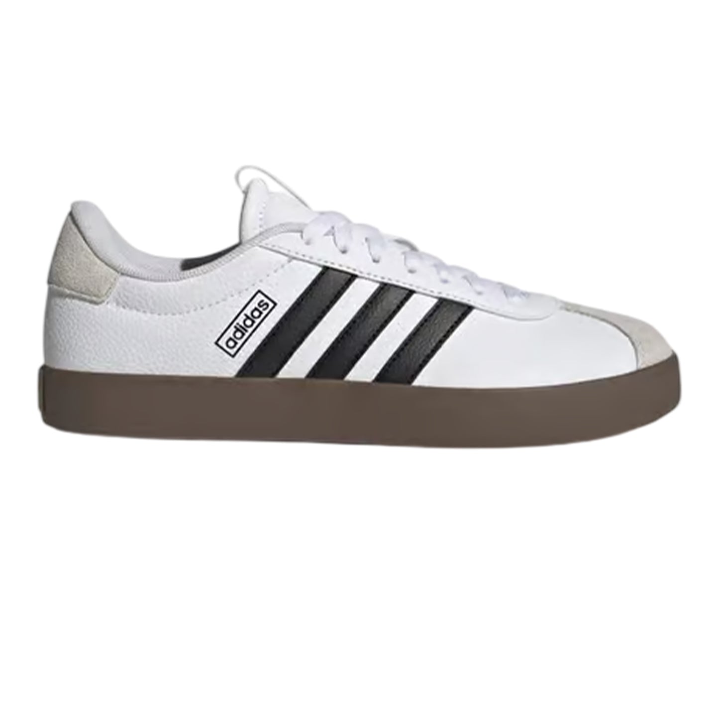White-Black-Dark Grey-Dark Red - Front - Adidas Mens VL Court 3.0 Retro Suede Shoes
