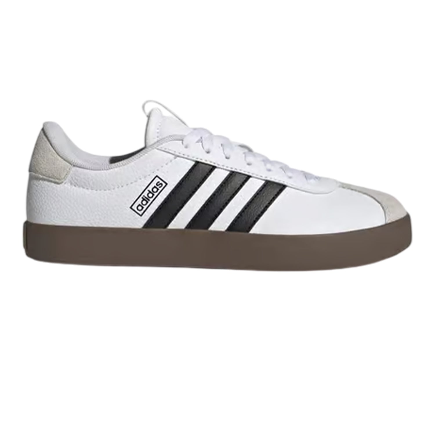 White-Black-Dark Grey-Dark Red - Front - Adidas Mens VL Court 3.0 Retro Suede Shoes