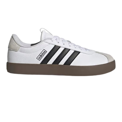 White-Black-Dark Grey-Dark Red - Front - Adidas Mens VL Court 3.0 Retro Suede Shoes