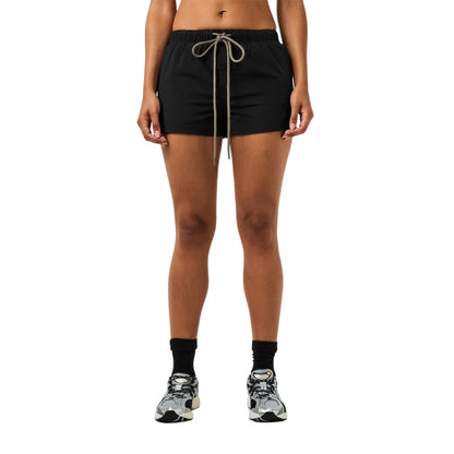 Black - Side - Fear Of God Essentials Womens-Ladies Logo Running Shorts