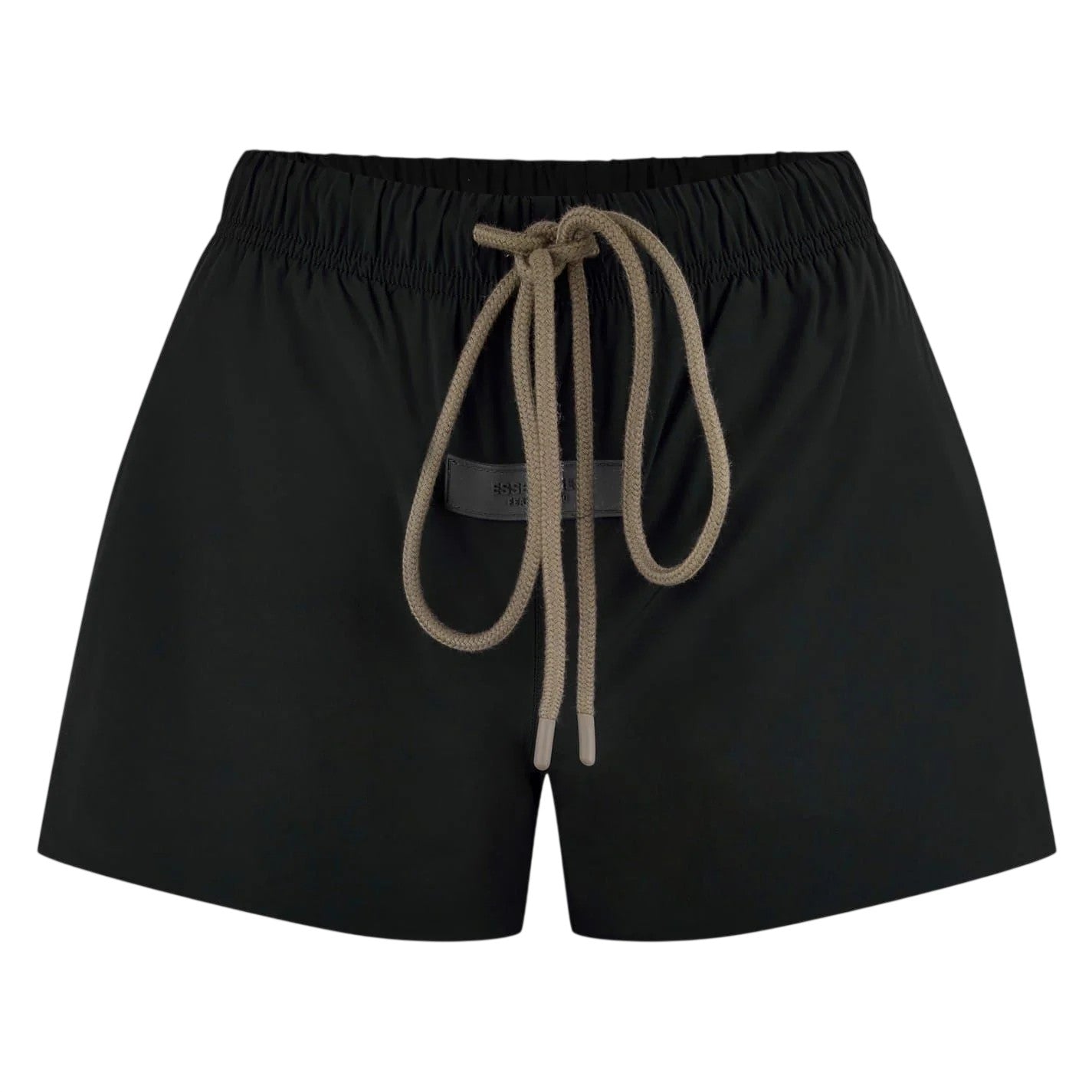 Black - Front - Fear Of God Essentials Womens-Ladies Logo Running Shorts