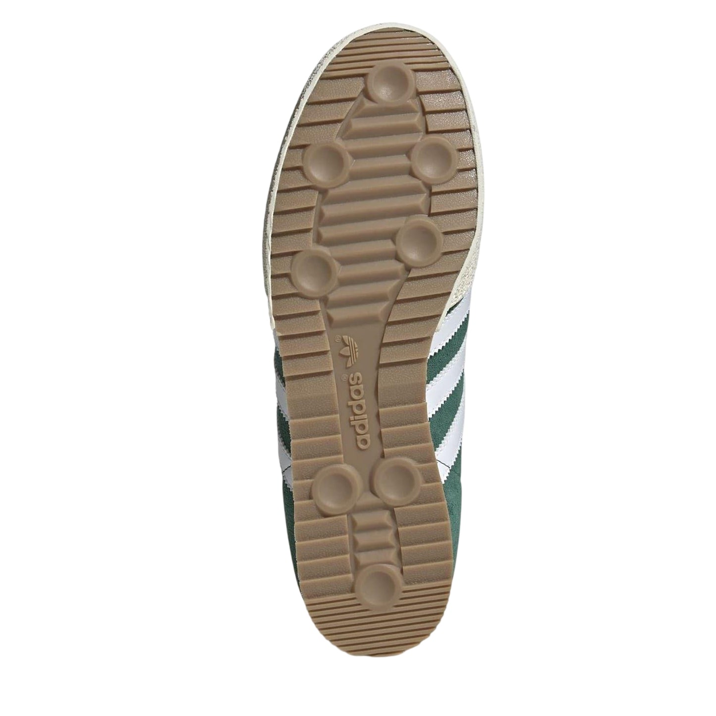 Green-White - Side - Adidas Boys Samba 3 Stripes Suede Trainers